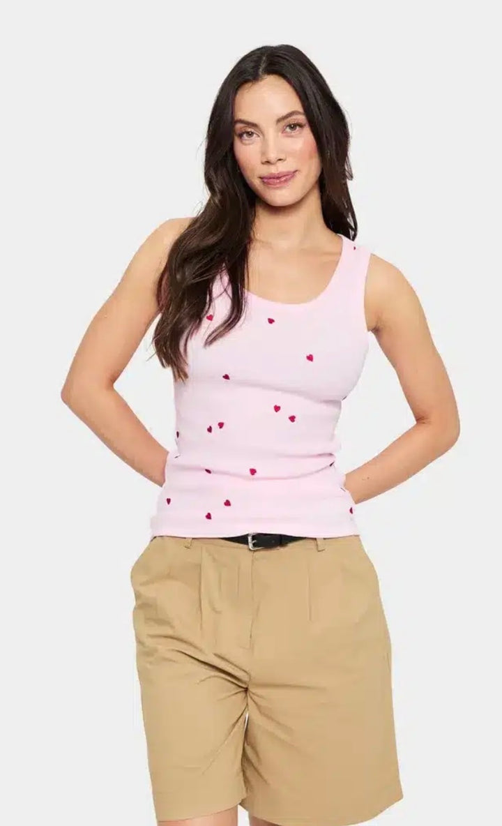 ZISTE TANK TOP TENDER TOUCH RED HEARTS