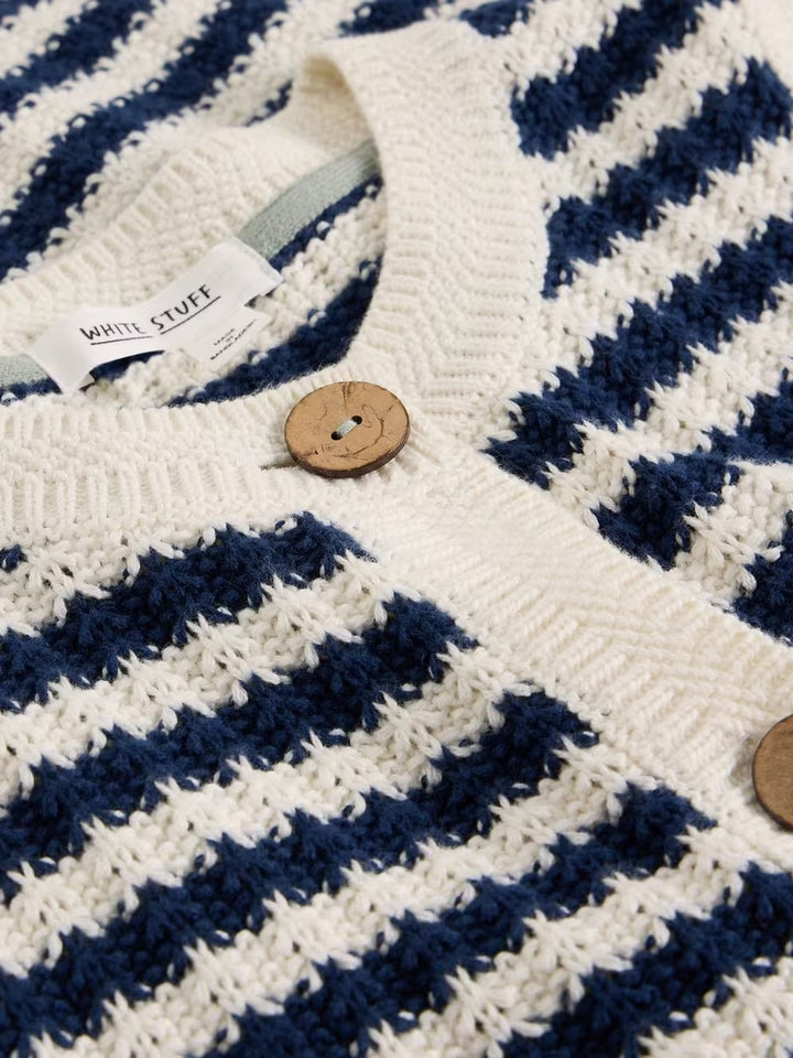 SIENNA STRIPE BUTTON TANK NAVY MULTI