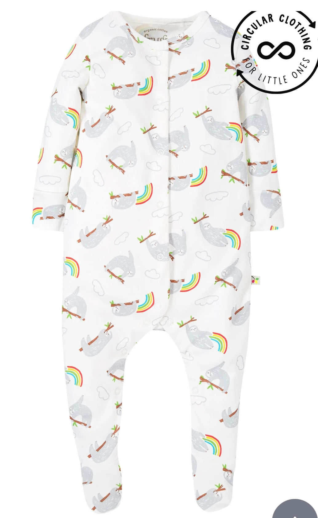 LOVELY SLEEPY SLOTHS BABYGROW