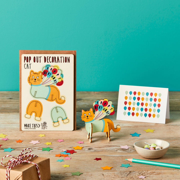 Pop Out Happy Birthday Ginger Cat Card