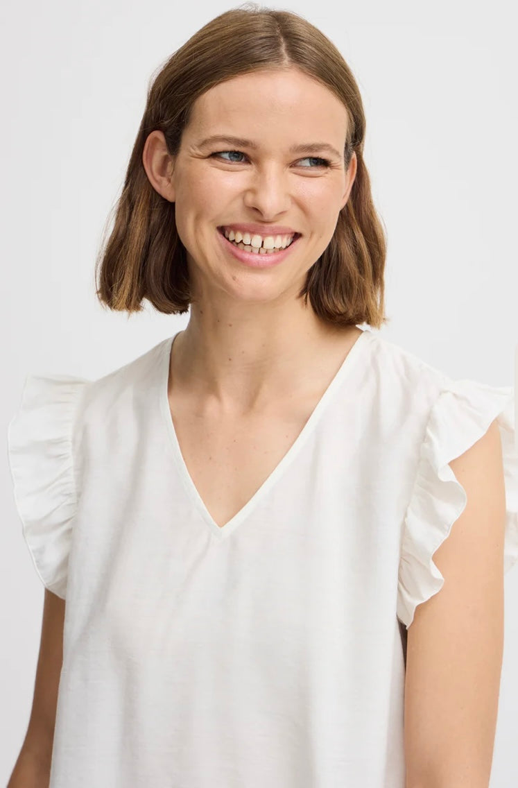 MARSHMALLOW HAILEY V NECK TOP