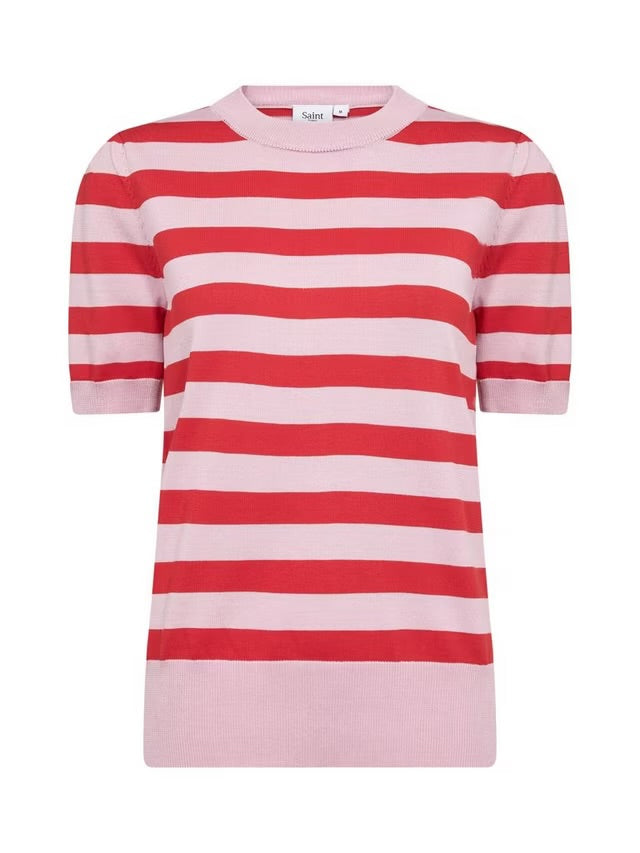 PINK POINCIANA BLOCK STRIPE MILA PULLOVER