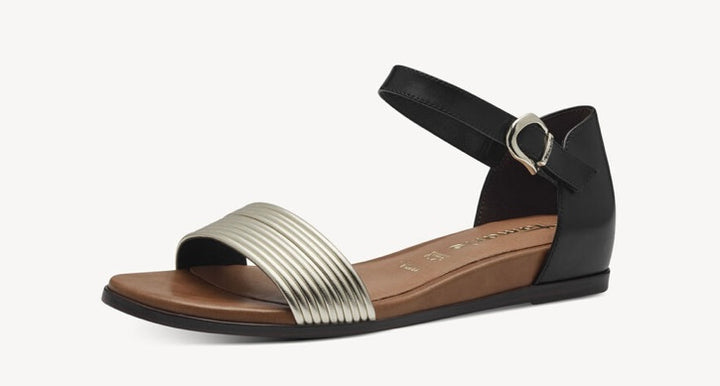 BLACK COMB SANDALS