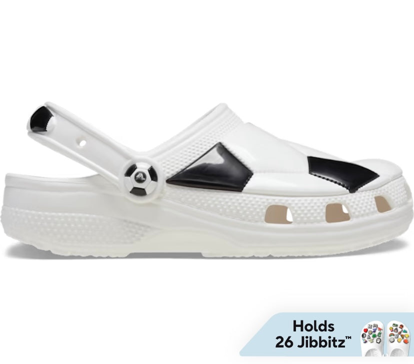 CLASSIC SOCCER BALL CLOG T WHITE/BLACK