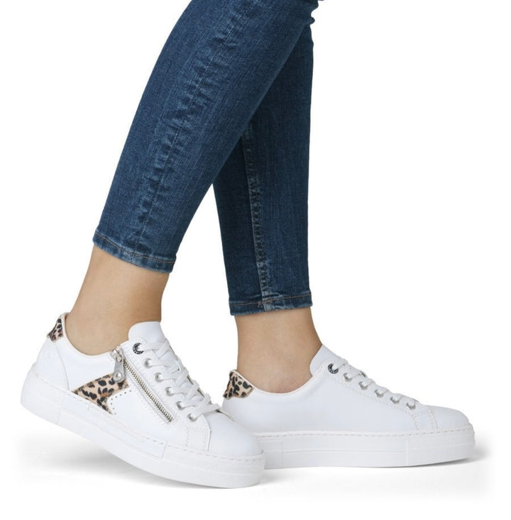 N4924-81 WHITE COMBINATION  ZIP SHOES