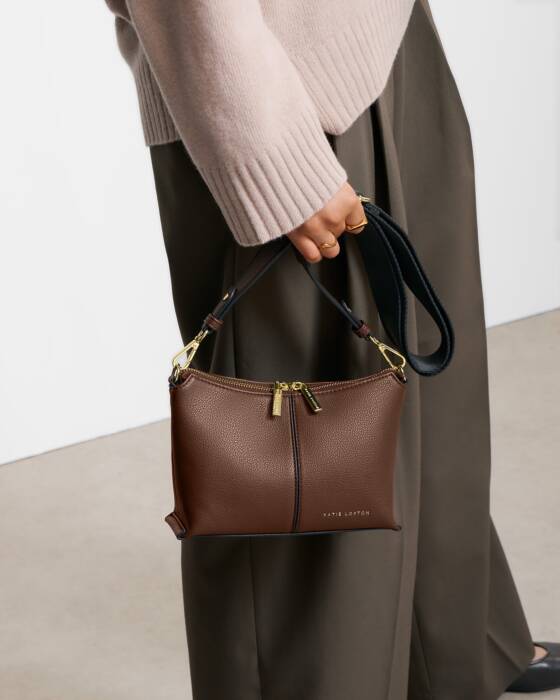 LAILA CANVAS STRAP CROSSBODY BAG| DARK CHOCOLATE