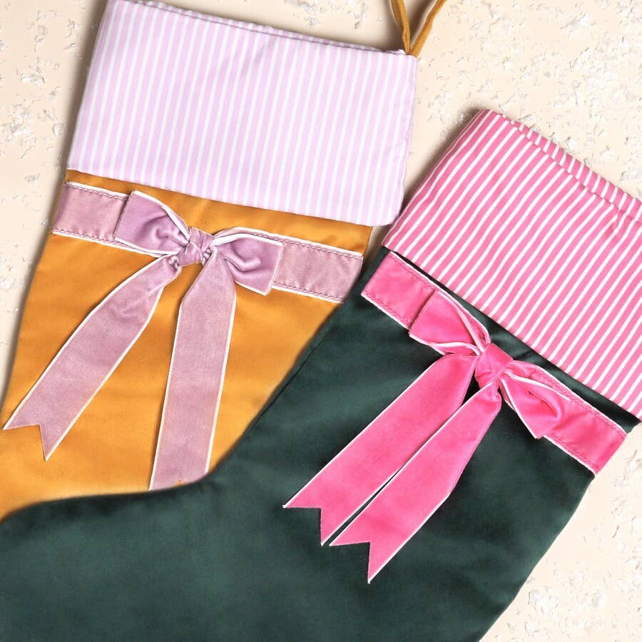 Velvet Bow Stockings: Yellow