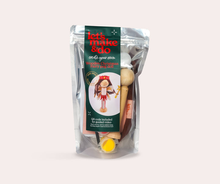 Create Your Own Christmas Fairy Wooden Peg Doll Kit