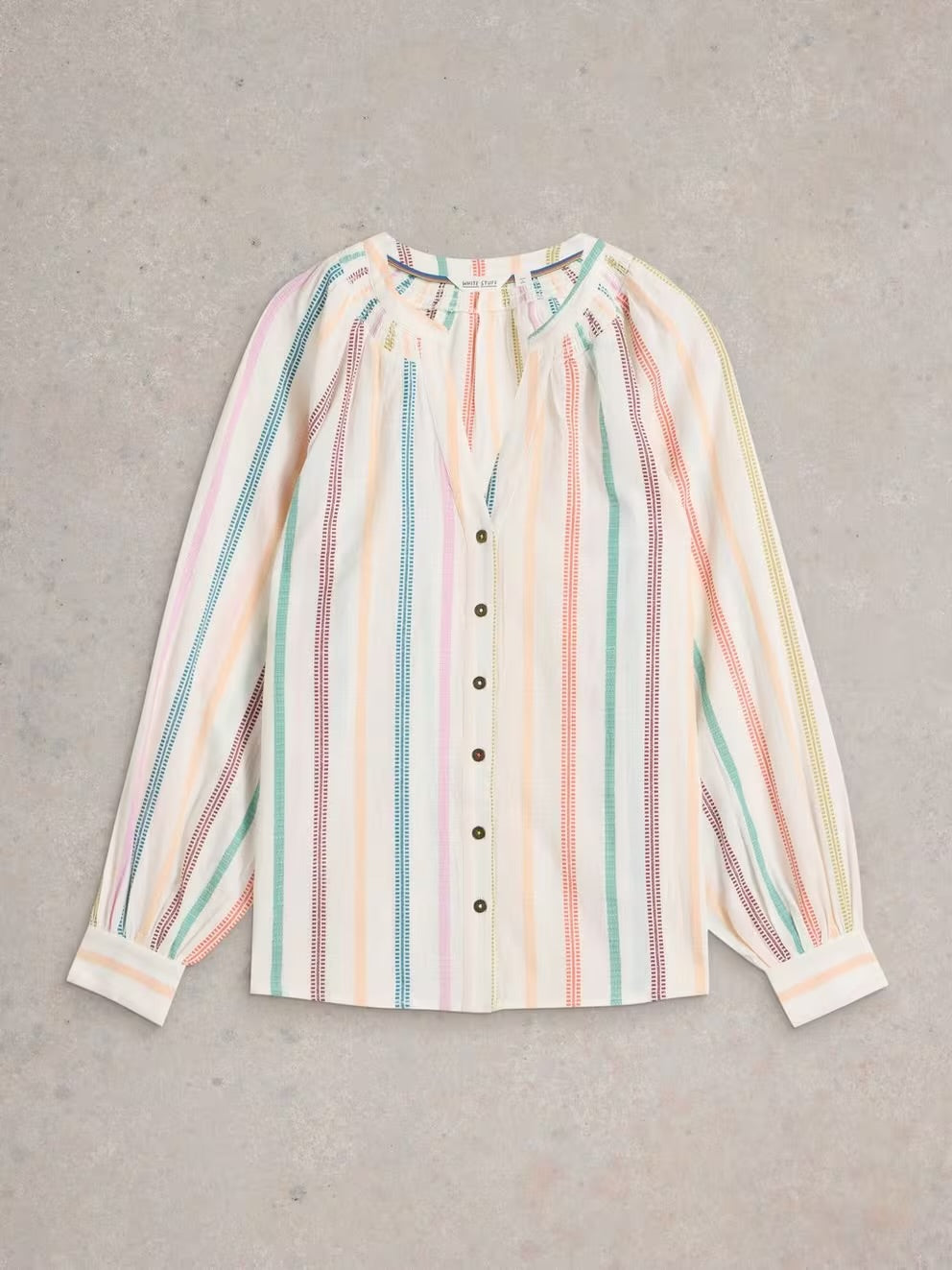 GILLY STRIPE JAQUARD TOP NAT MLT