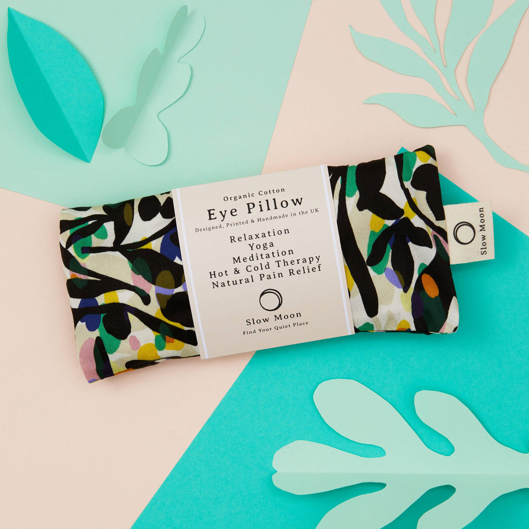 Organic Cotton Eye Pillow for Relaxation and Yoga - Fronds