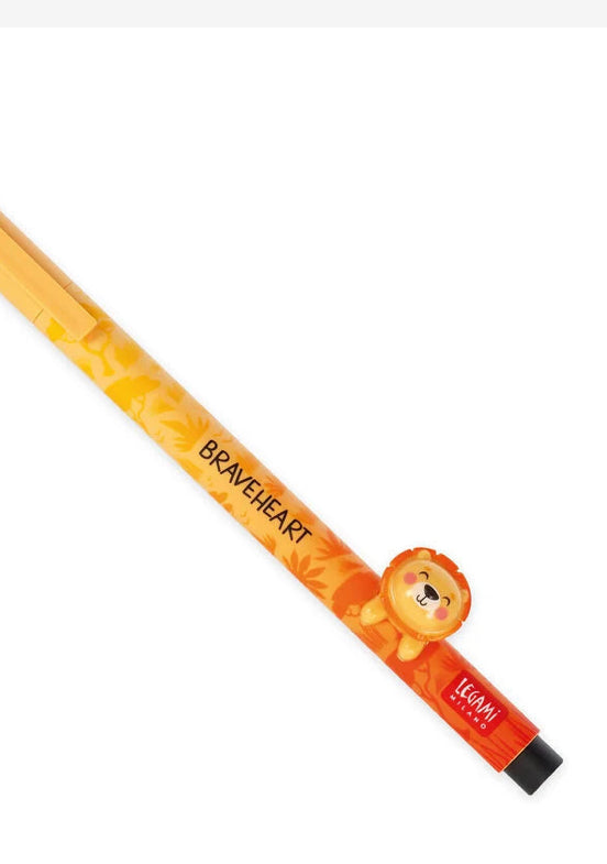 GEL PEN WITH ANIMAL DECORATION- LION