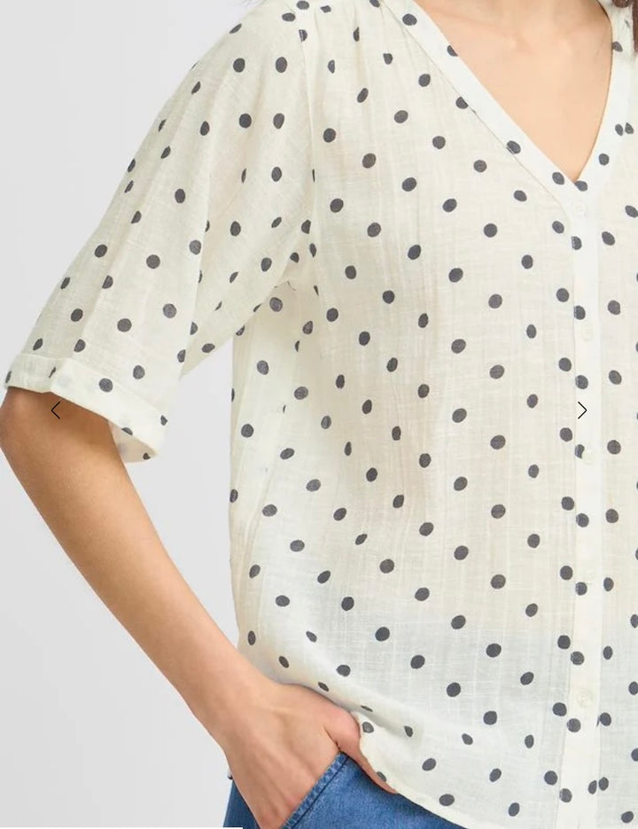 BOBBI SHIRT WHISPER WHITE BLACK  DOT A