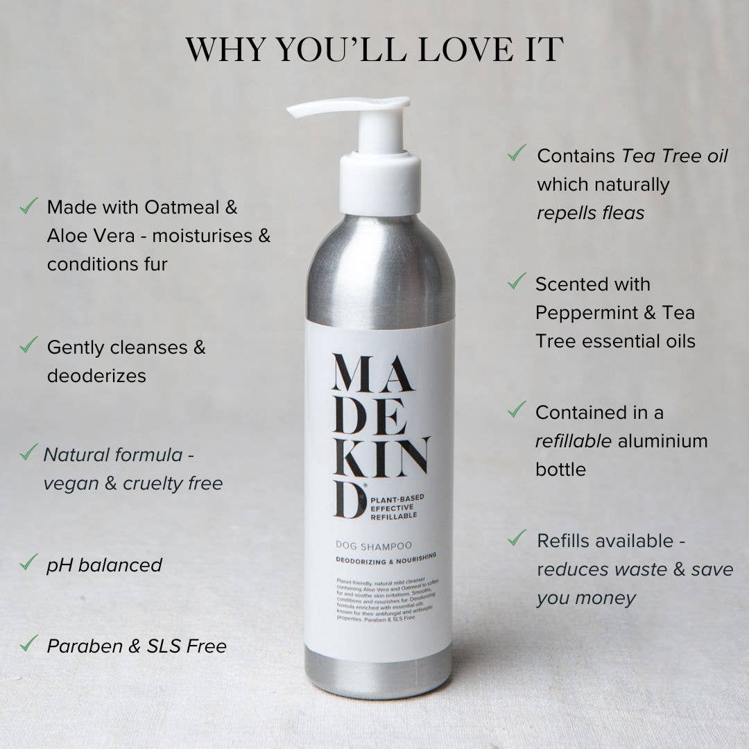 Natural Dog Shampoo - Deoderizing & Nourishing 250ml
