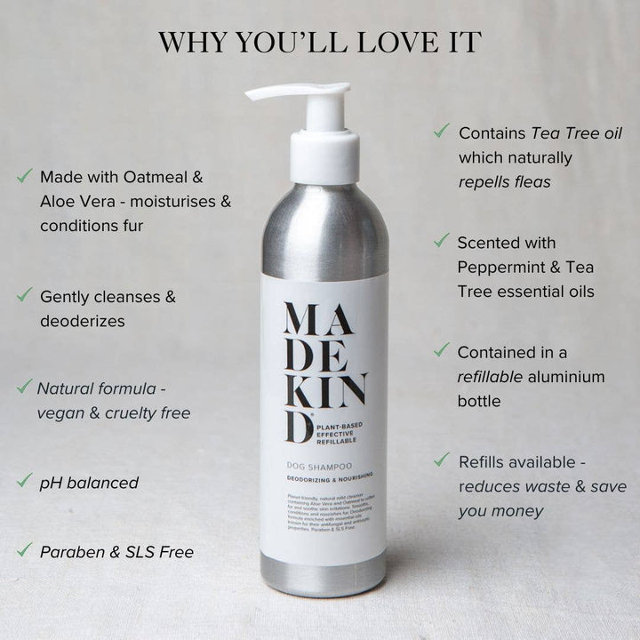 Natural Dog Shampoo - Deoderizing & Nourishing 250ml