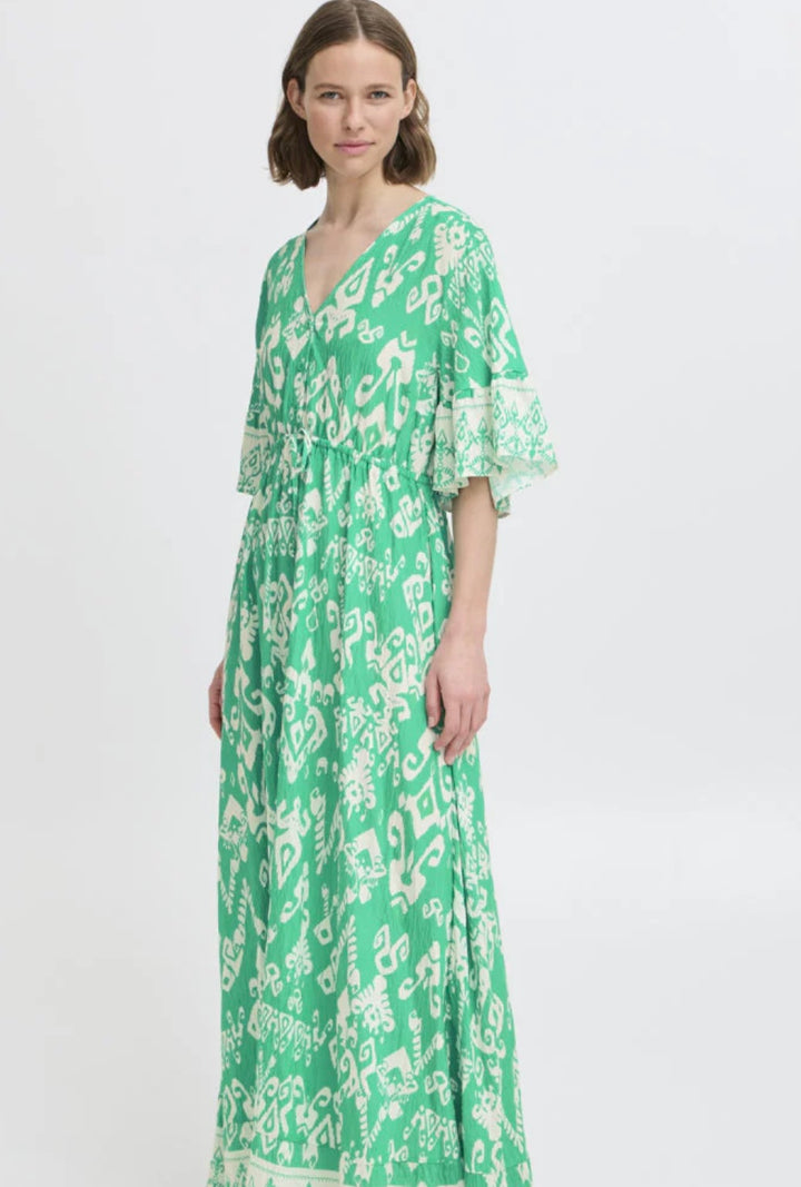 JASMINA LONG DRESS VIVID GREEN ETH MIX