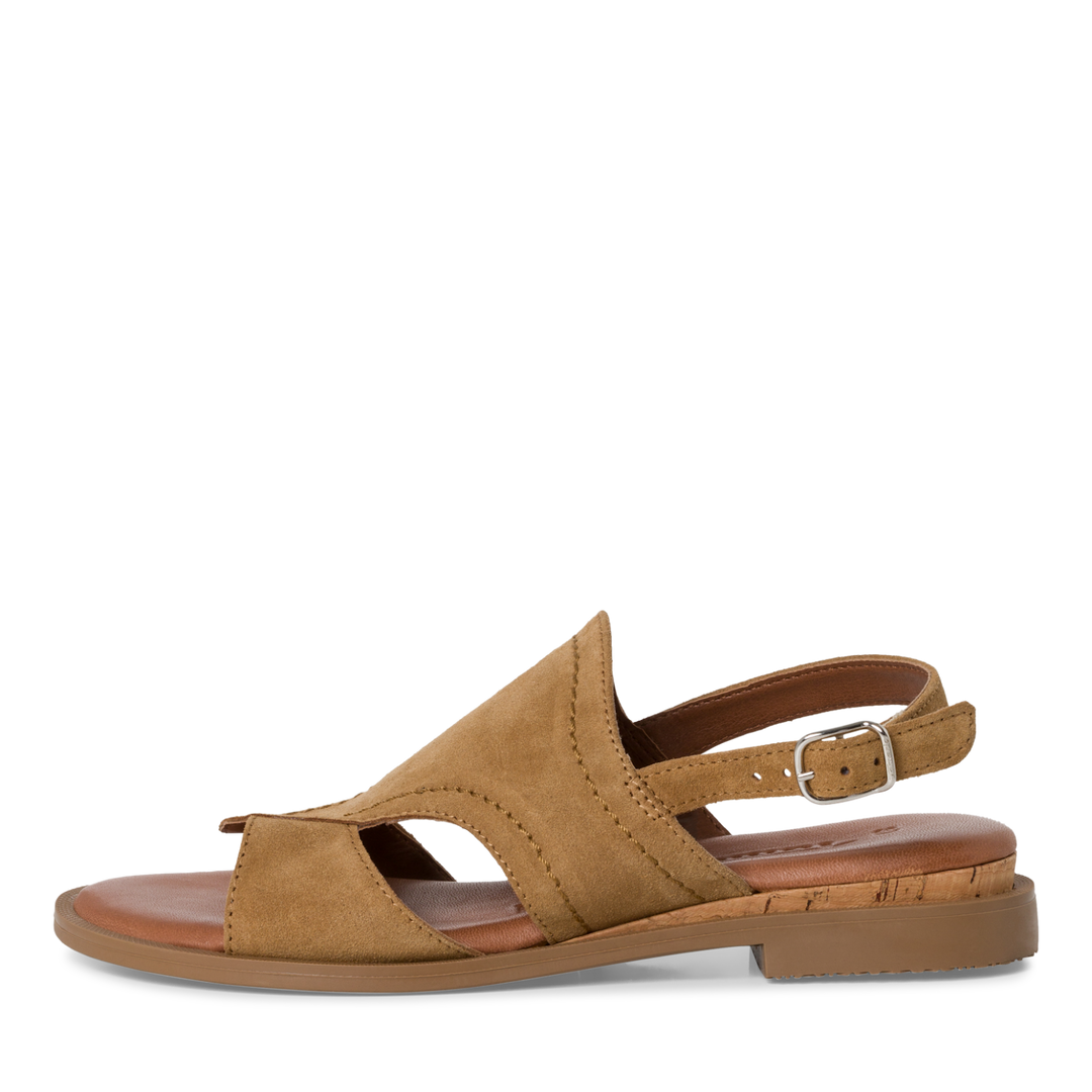 SAND SUEDE FLAT SANDAL