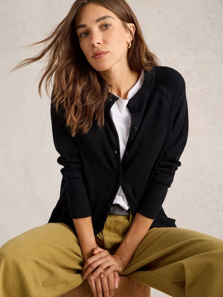 LULU CARDI PURE BLK