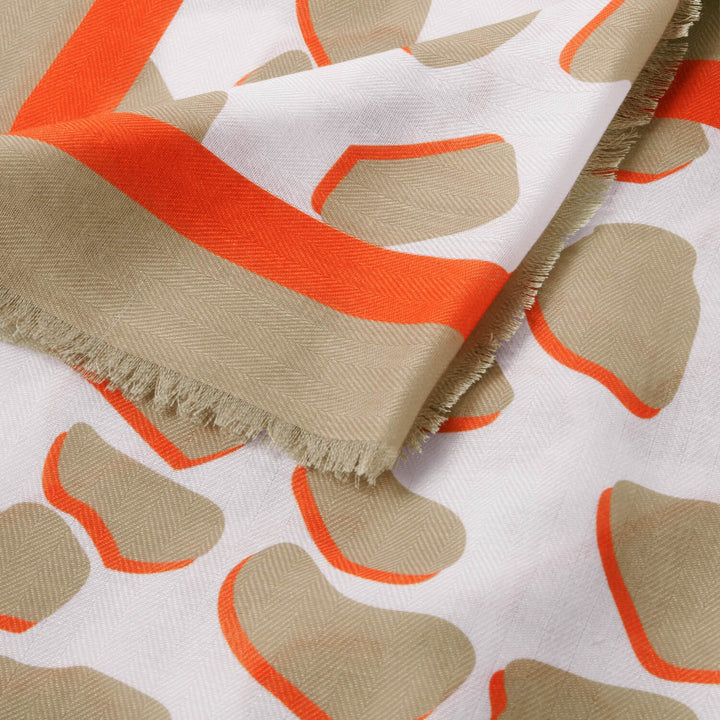 PRINTED SCARF DALMATIAN ECRU