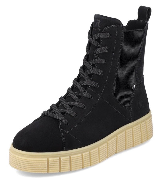 BLACK SUEDE R-EVOLUTION LACE UP BOOT