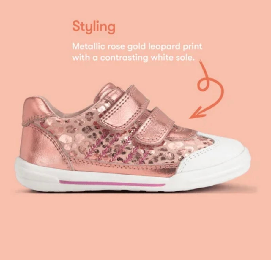 ROSE GOLD LEATHER ROUNDABOUT SHOE