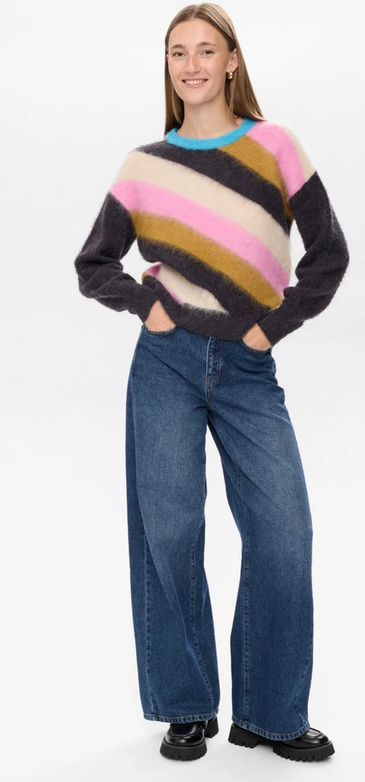 SURI MULTI STRIPE PULLOVER OBSIDIAN