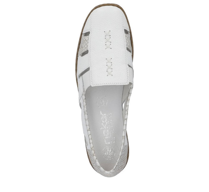 WHITE ELASTICATED SLIP ON SHOE