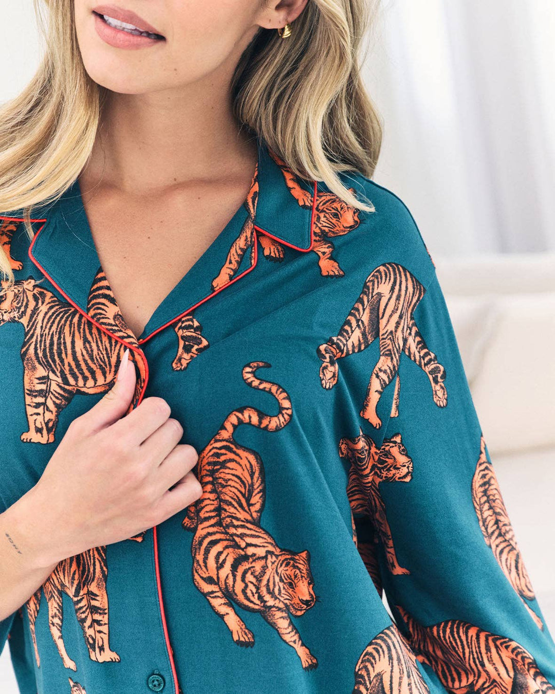 Tiger Print Short Pyjama Set: UK 8