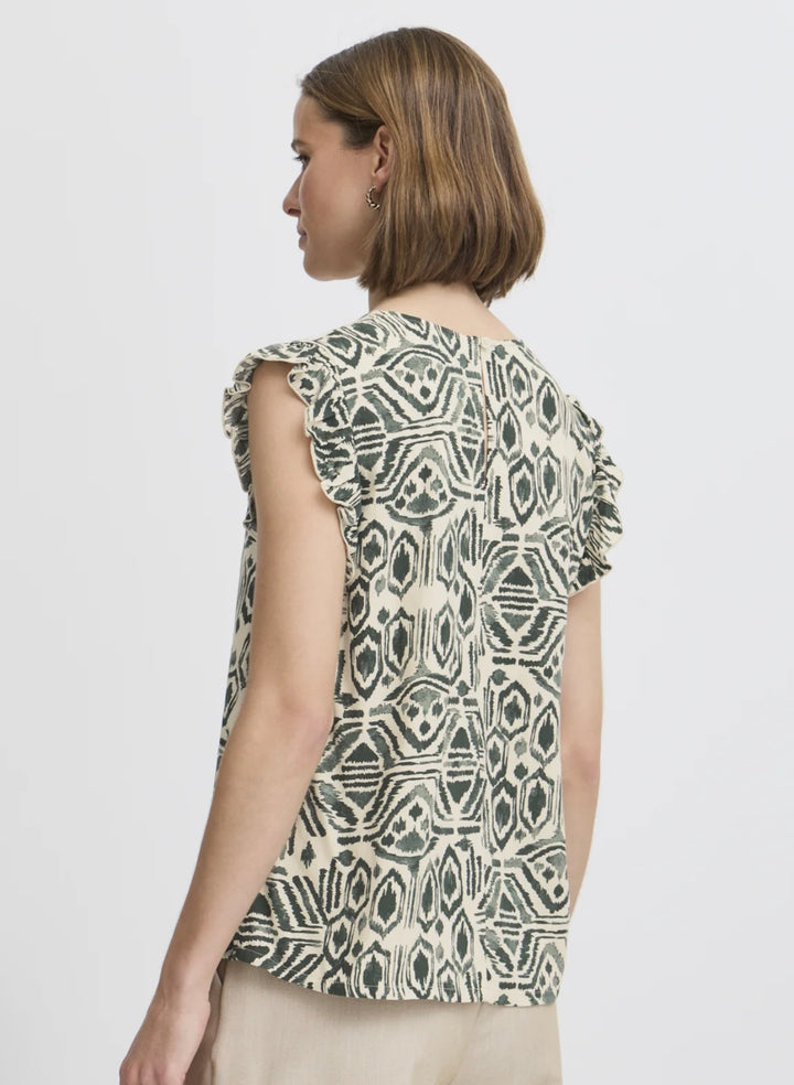 ETHNIC SPRAY JOELLA FRILL TOP