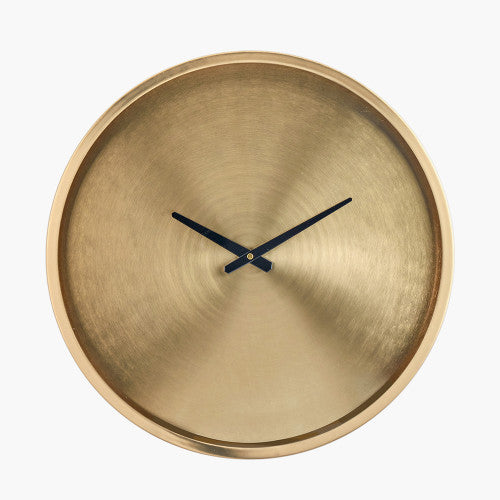 BRUSHED ANTIQUE BRASS ROUND WALL CLOCK