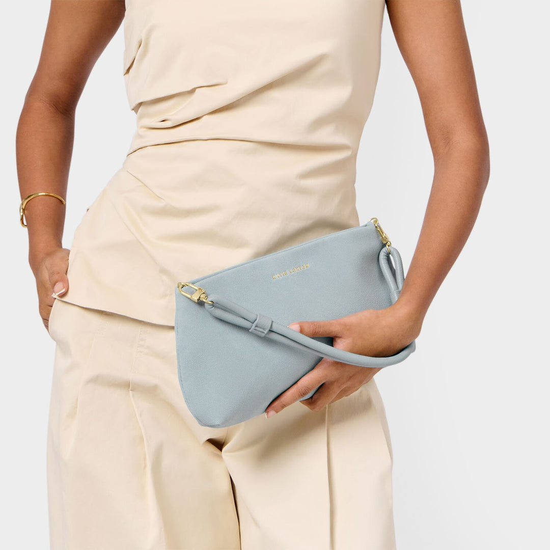 ASHA CLUTCH BLUE MIST SUEDETTE 16CM