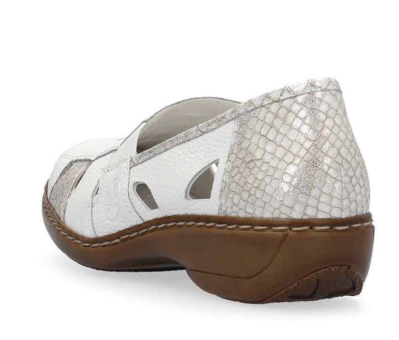 WHITE ELASTICATED SLIP ON SHOE