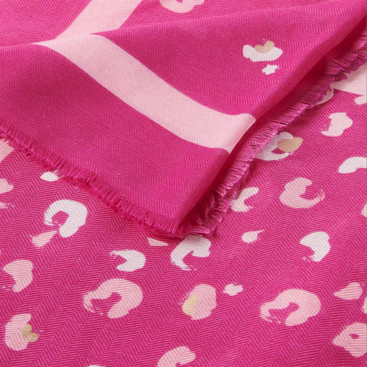 PRINTED FOIL SCARF LEOPARD BRUSH