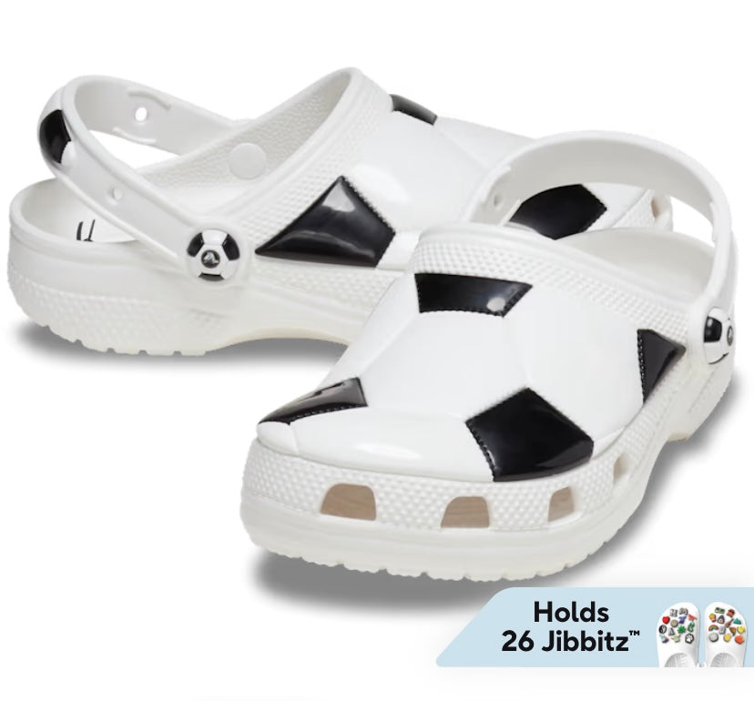 CLASSIC SOCCER BALL CLOG T WHITE/BLACK