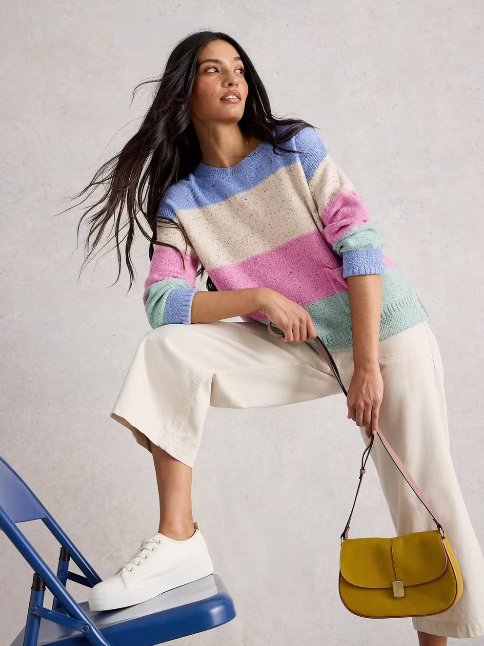 VICTORIA STRIPE JUMPER NAT MLT