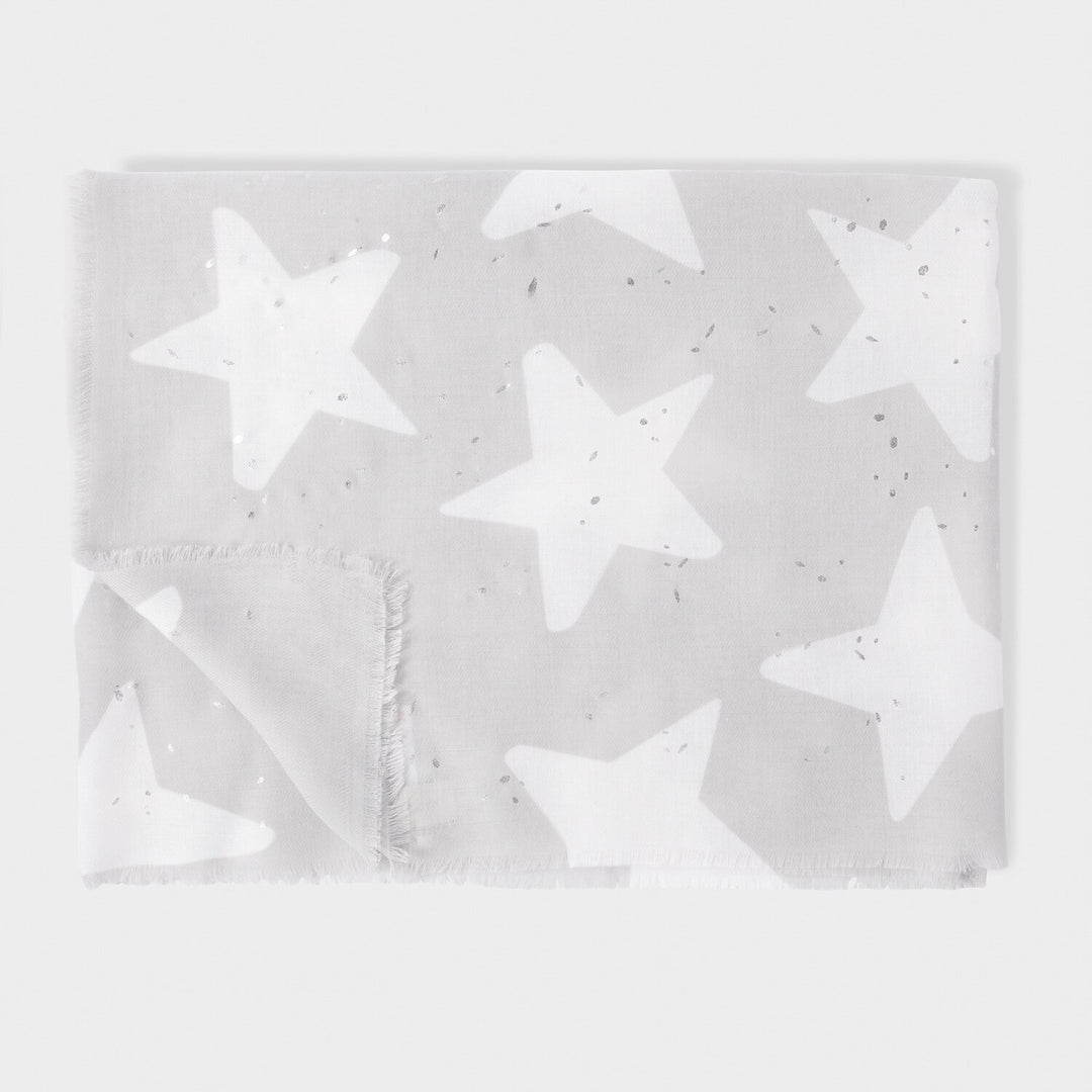 PRINTED FOIL SCARF STARSHINE PALE