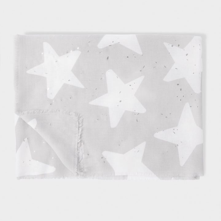 PRINTED FOIL SCARF STARSHINE PALE
