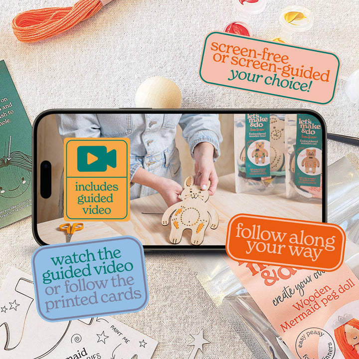 Create Your Own Mermaid Wooden Peg Doll Kit