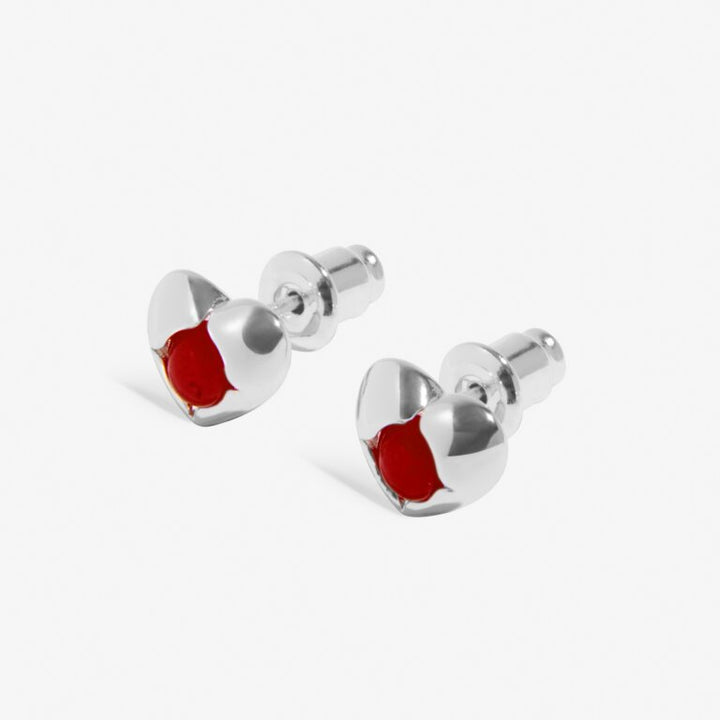 JANUARY GARNET BIRTHSTONE SILVER PLATED EARRINGS