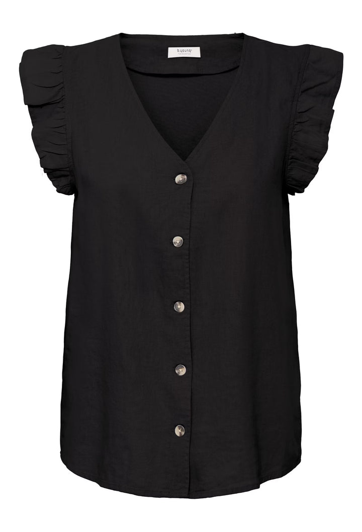 FALAKKA RUFFLE SHIRT BLACK