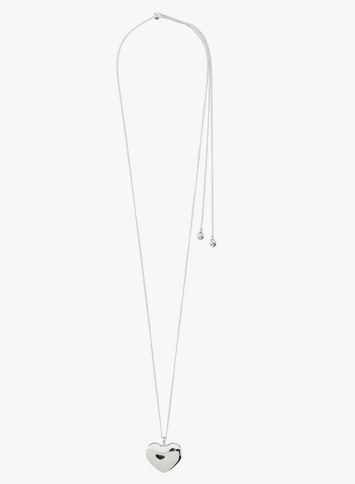 SOPHIA RECYCLED SILVER PLATED HEART PENDANT NECKLACE