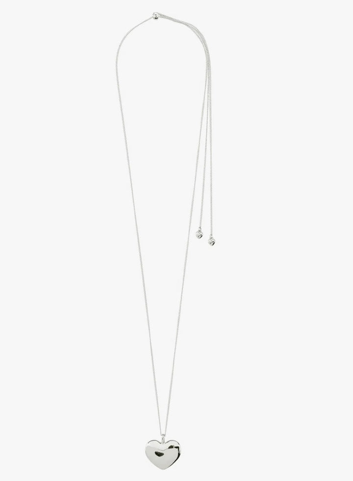 SOPHIA RECYCLED SILVER PLATED HEART PENDANT NECKLACE