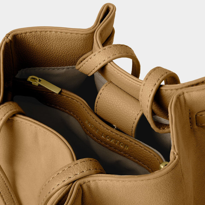 CELINA SUEDETTE BUCKET BAG CAMEL