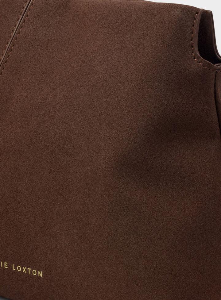 LAILA SUEDETTE CLUTCH | CHOCOLATE