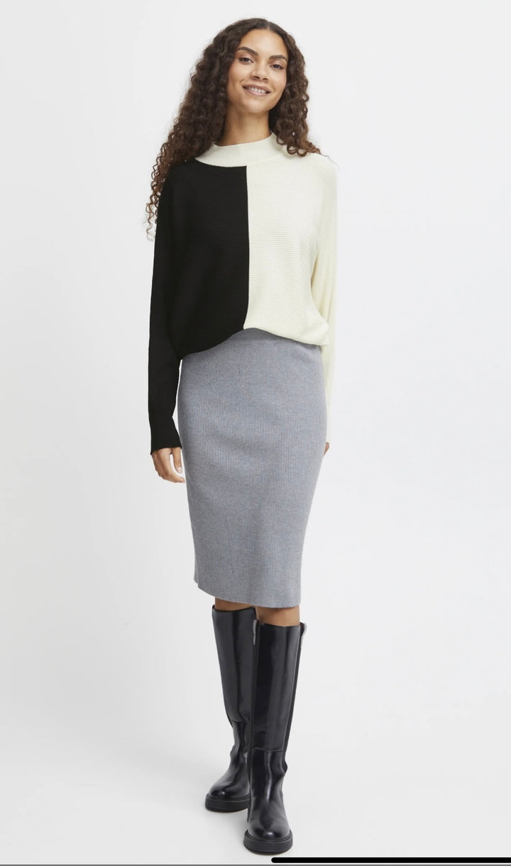 MMORLA RIB BAT JUMPER BIRCH MIX