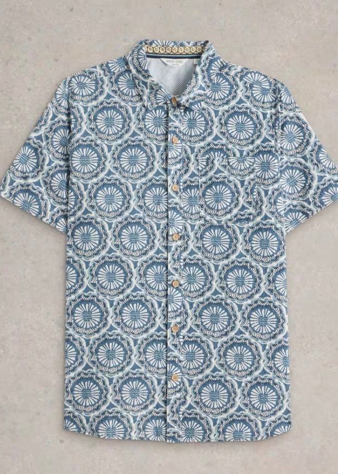 BLUE PRINT FINSBURY TILE PRINTED SHIRT