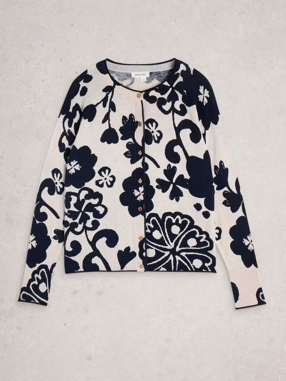 LULU PRINT CARDI NAT MLT
