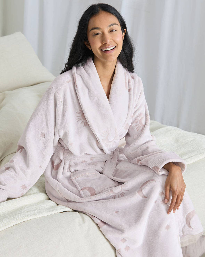 Fleece Burnout Cosmic Constellations Dressing Gown: UK 8