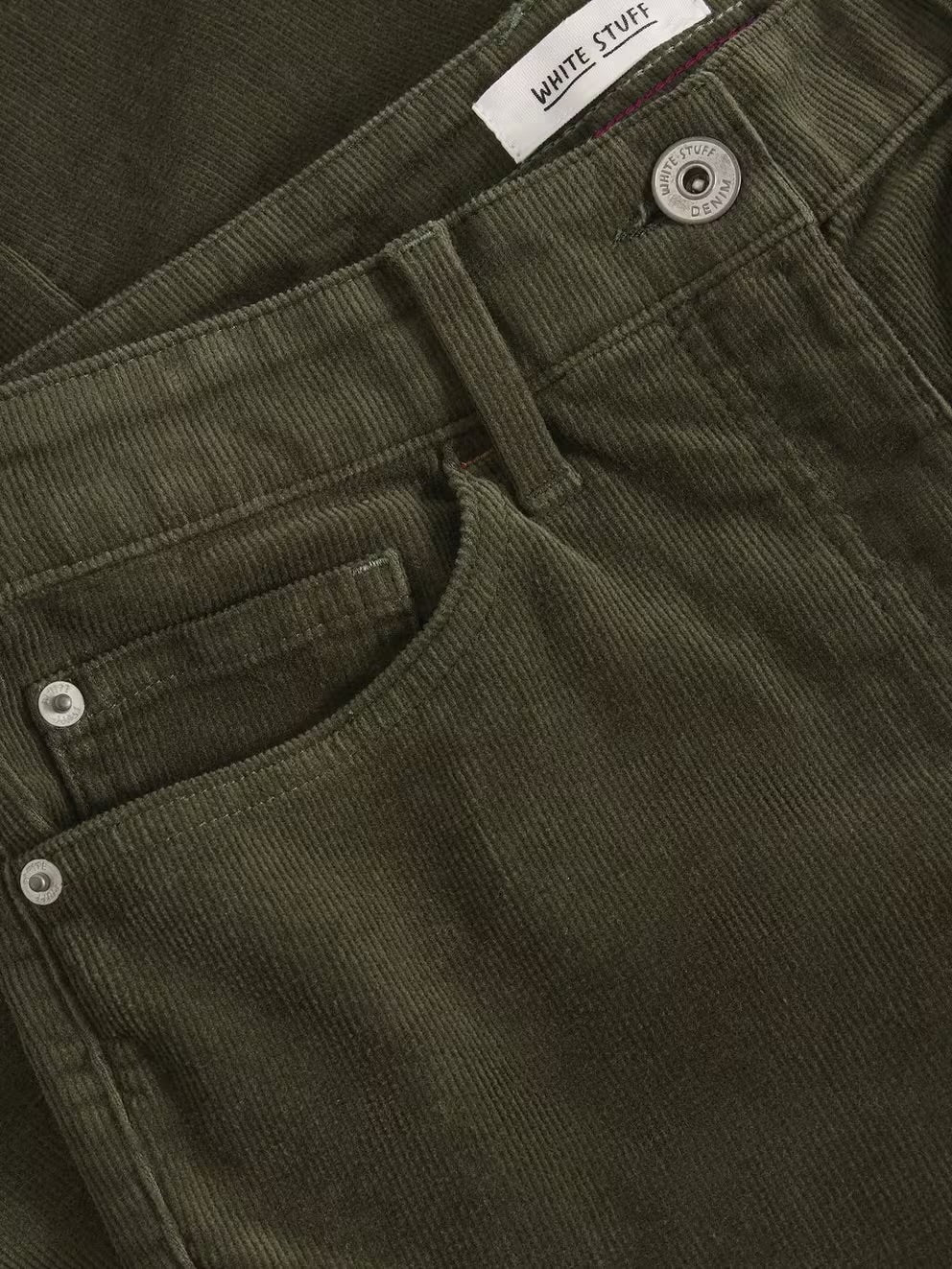 KHAKI GREEN BROOKE CORD STRAIGHT TROUSER
