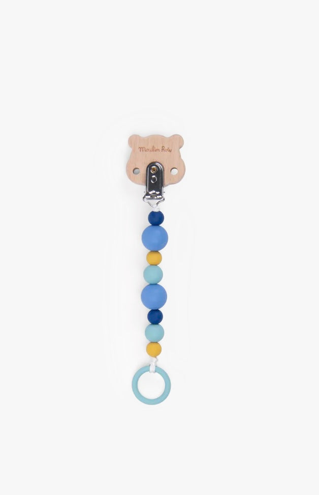 ATTACHE-TETINE BOIS ET SILICONE HAMSTER PUCE & PILOU SOOTHER HOLDER