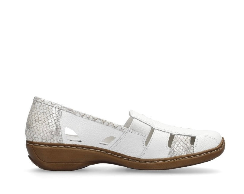 WHITE ELASTICATED SLIP ON SHOE